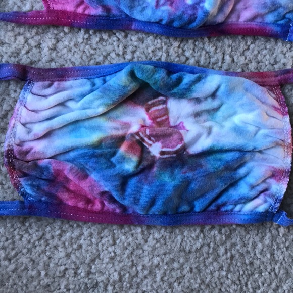 2 tie dye cotton face masks 😷✌️  pink blue - Picture 4 of 6